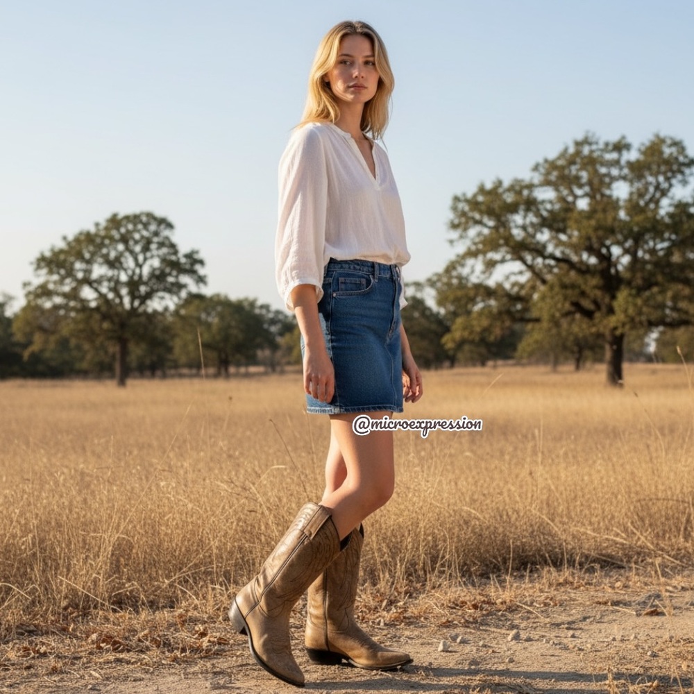 $399 Frye Billy Pull On Tan Distressed Leather Cowboy Knee/Calf High Stitch Boot - Picture 2 of 15